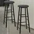 Faux Marble Bar Stool Set of 2 - Black