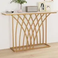 Faux Marble Console Table - White, Gold