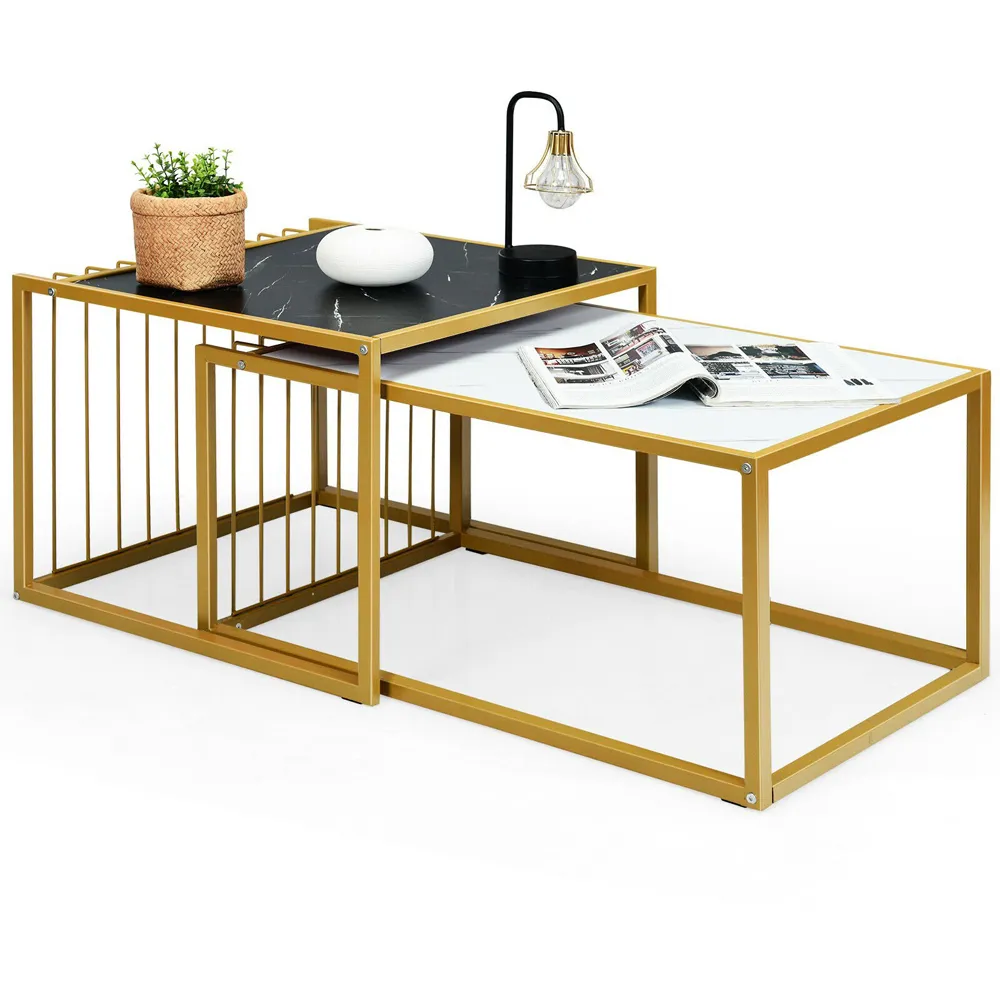 Faux Marble Nest of Tables Set of 2 - Multi