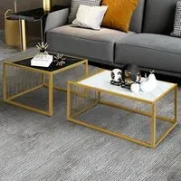 Faux Marble Nest of Tables Set of 2 - Multi