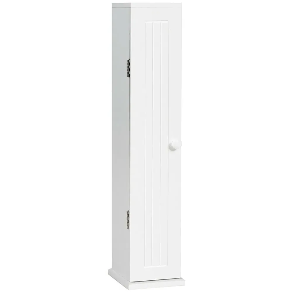 Freestanding Toilet Paper Holder with Storage - White image