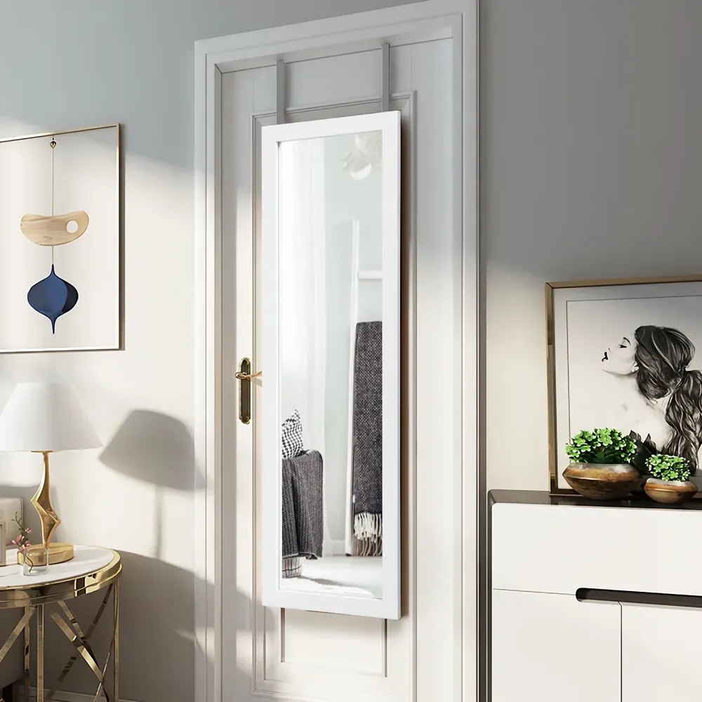 Full Body Wall Mounted Dressing Mirror - White