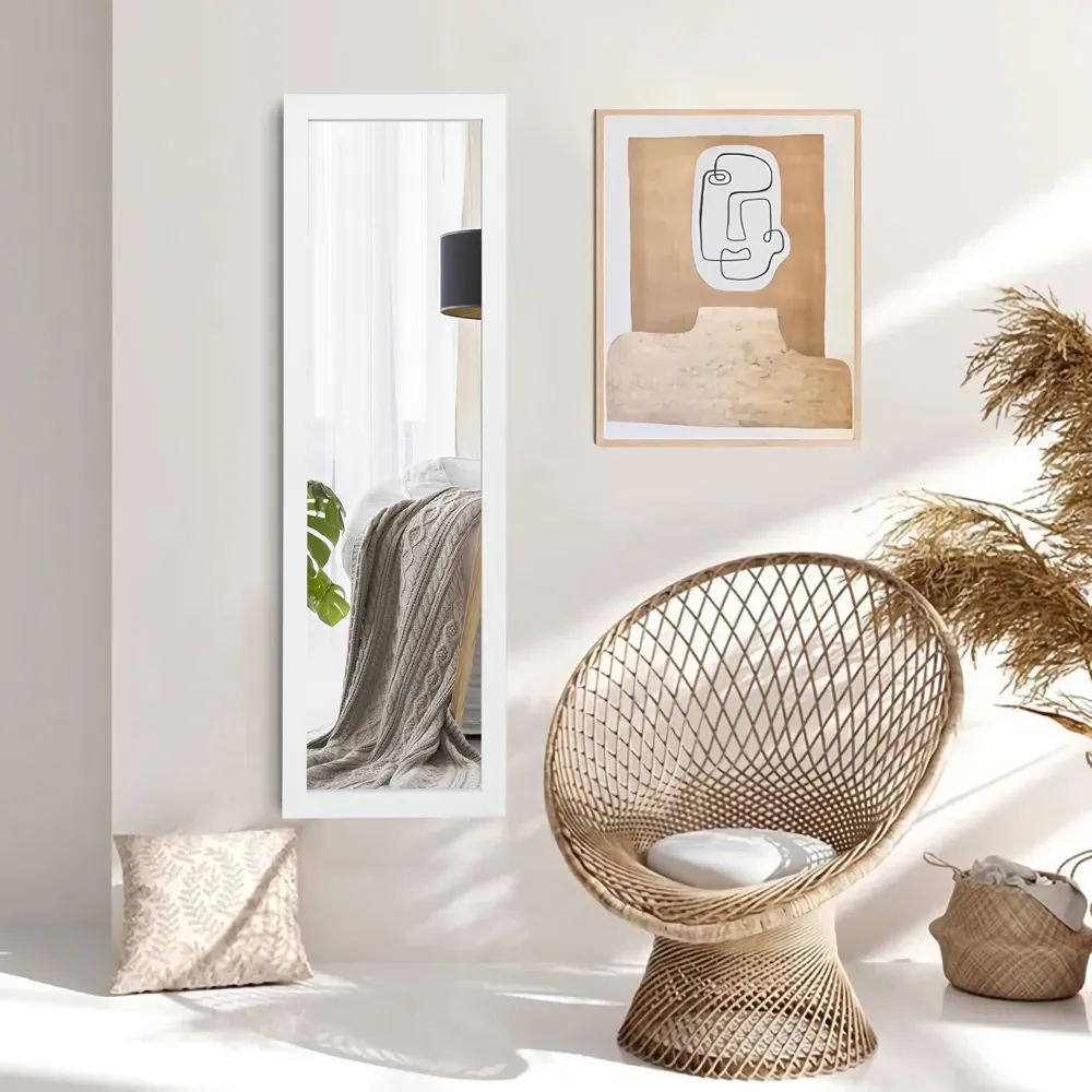 Full Body Wall Mounted Dressing Mirror - White