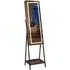 Full Length Mirror Jewellery Cabinet with LED - Brown