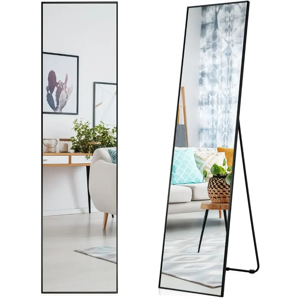 Full Length Mirror Shatter Proof - Black, Aluminium