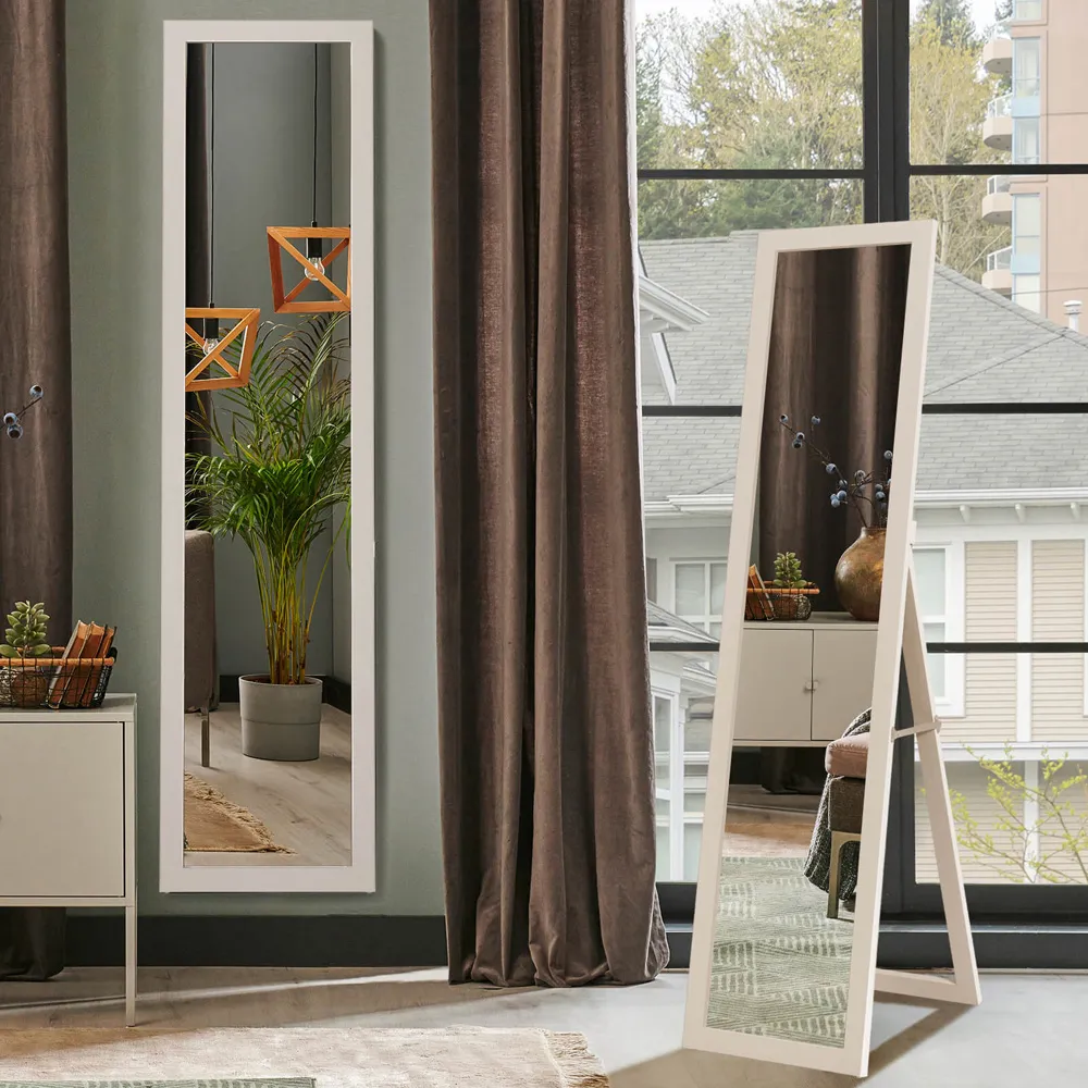 Full Length Mirror with Adjustable Angle - White, MDF