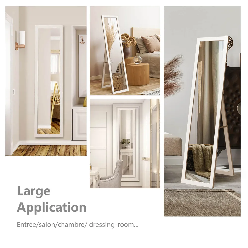 Full Length Mirror with Adjustable Angle - White, MDF