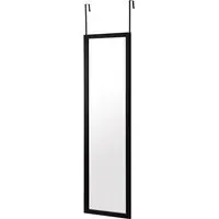 Full Length Mirror with Door Hooks - Black