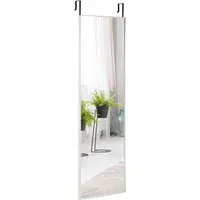 Full Length Wall Hanging Mirror with Adjustable Hook - Silver