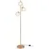 Golden 3 Globe Floor Lamp with Acrylic Lampshades - Gold