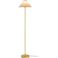 Golden Floor Lamp with Foot Pedal - Gold, Linen
