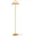 Golden Floor Lamp with Foot Pedal - Gold, Linen