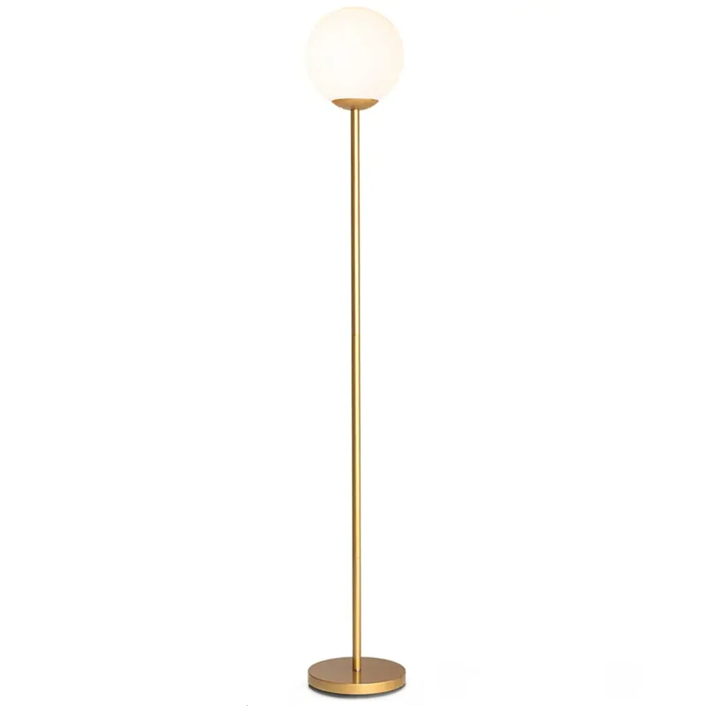 Golden Globe Floor Lamp with Acrylic Lampshade - Gold image