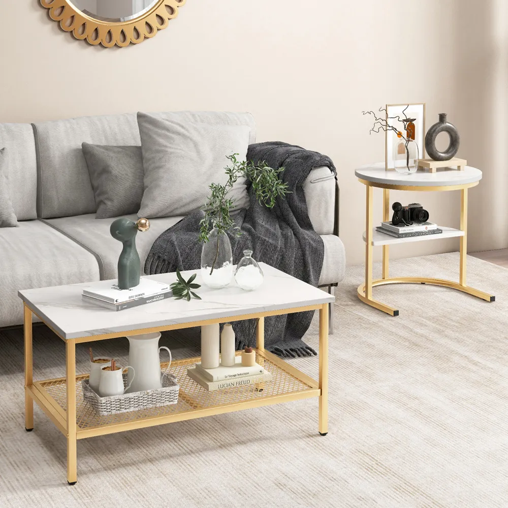 Golden Nest of Tables Set of 2 - Gold