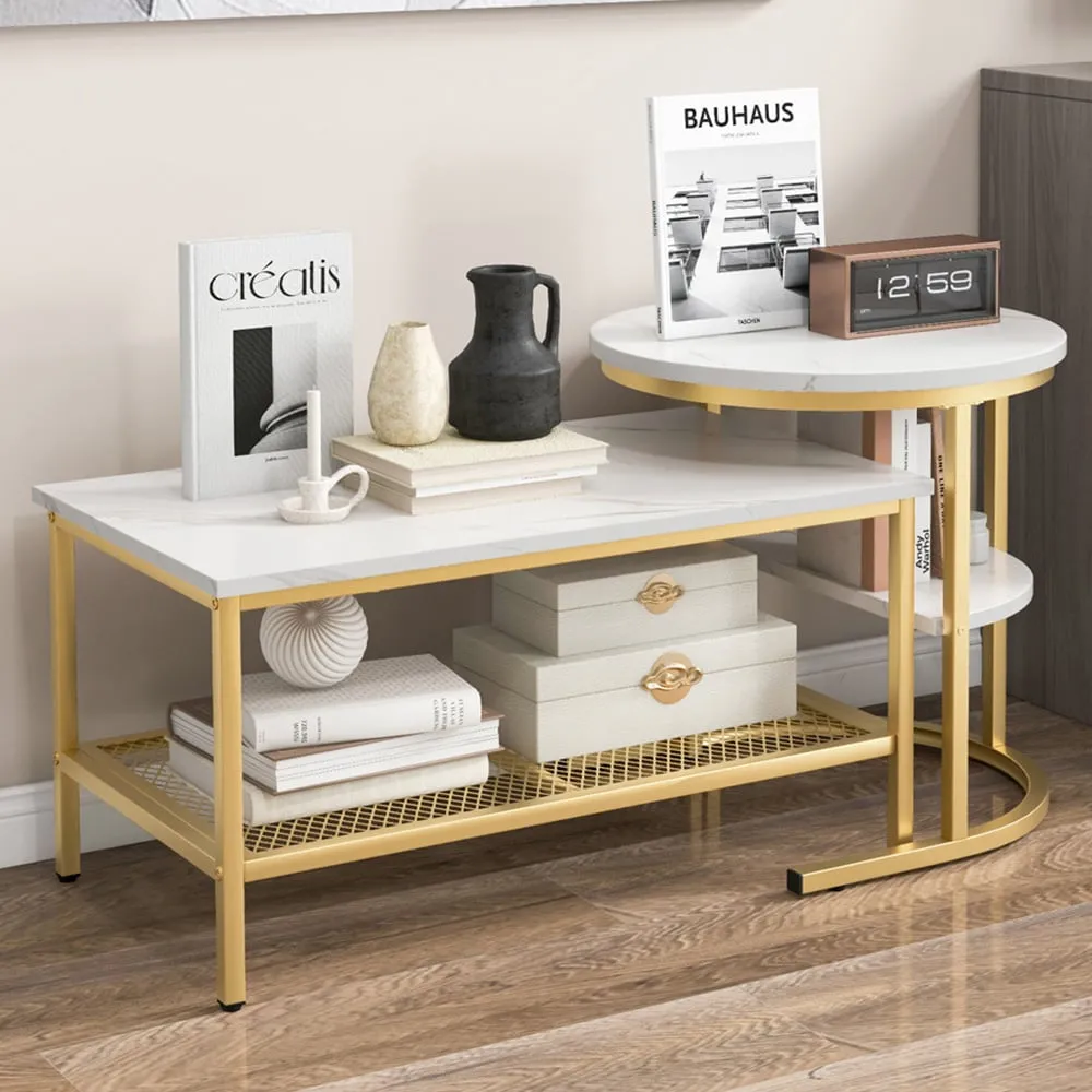 Golden Nest of Tables Set of 2 - Gold