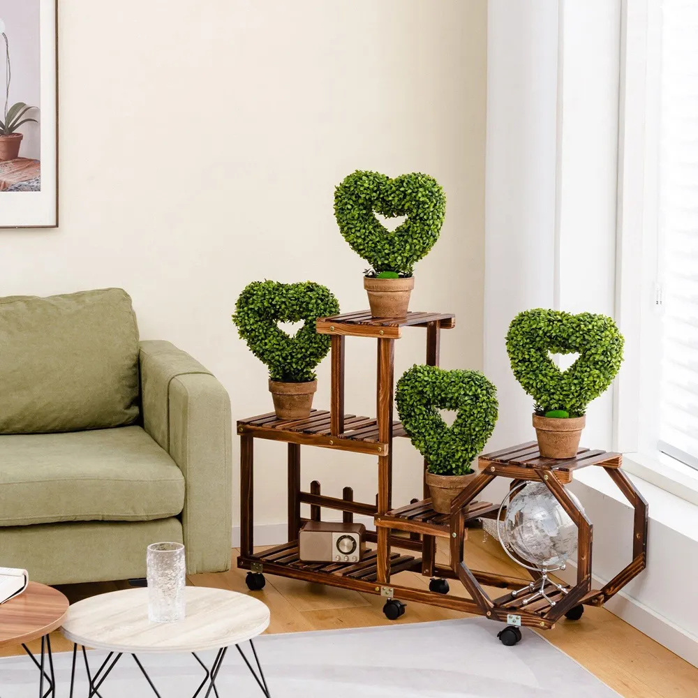 Heart Shape Artificial Plant 4 Pack - Green