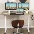Height Adjustable Computer Desk with Headphone Hook - Cream