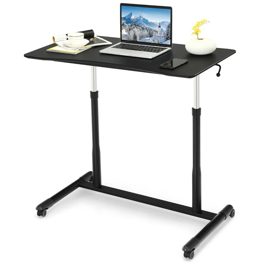 Height Adjustable Laptop Table - Black