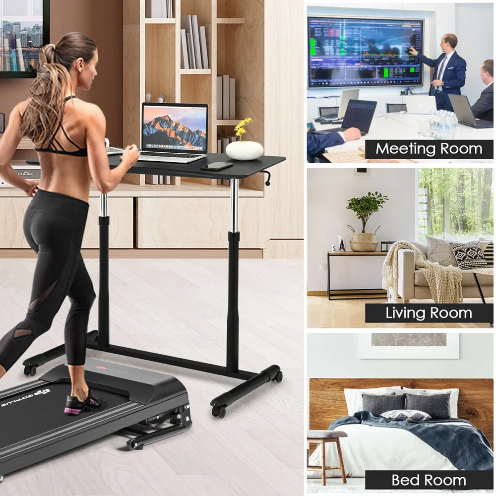 Height Adjustable Laptop Table - Black