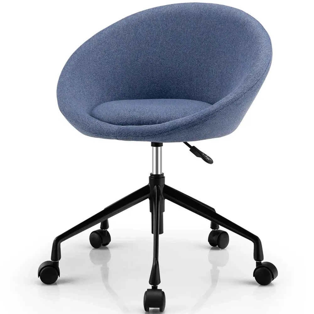 Height Adjustable Swivel Accent Chair - Blue, Linen