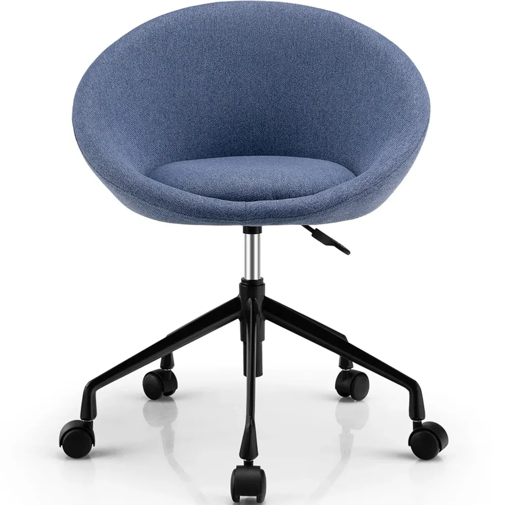 Height Adjustable Swivel Accent Chair - Blue, Linen