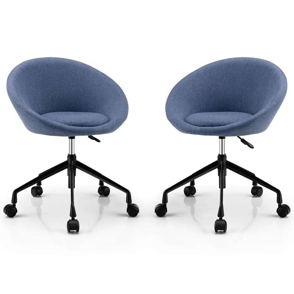 Height Adjustable Swivel Accent Chair - Blue, Linen