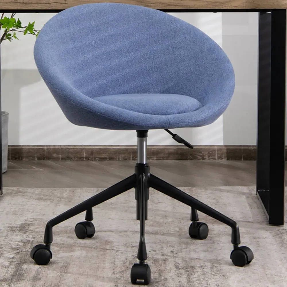 Height Adjustable Swivel Accent Chair - Blue, Linen image