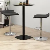 Height Adjustable Swivel Bar Stool Set of 2 - Black