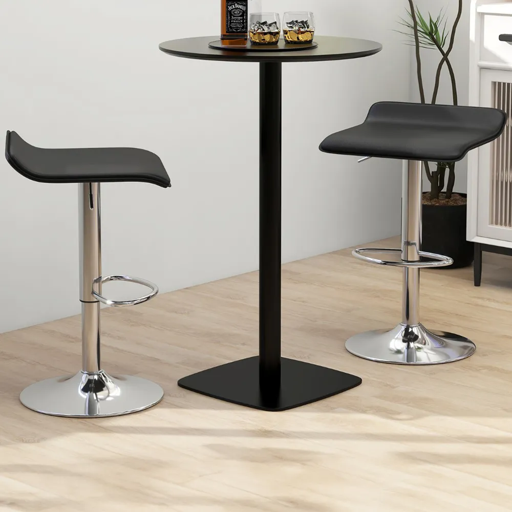 Height Adjustable Swivel Bar Stool Set of 2 - Black image