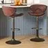 Height Adjustable Swivel Bar Stool Set of 2 - Brown, Hot Stamping Cloth