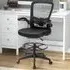 High Back Mesh Office Chair with Footrest - Black
