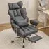 High Back Office Chair with Footrest - Grey