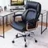 High Back Rocking Office Chair - Black, Leather