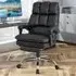 High Back Rolling Computer Chair with Footrest - Black