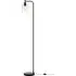 Industrial Floor Lamp with Glass Lampshade - Black