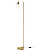 Industrial Floor Lamp with Glass Lampshade - Gold