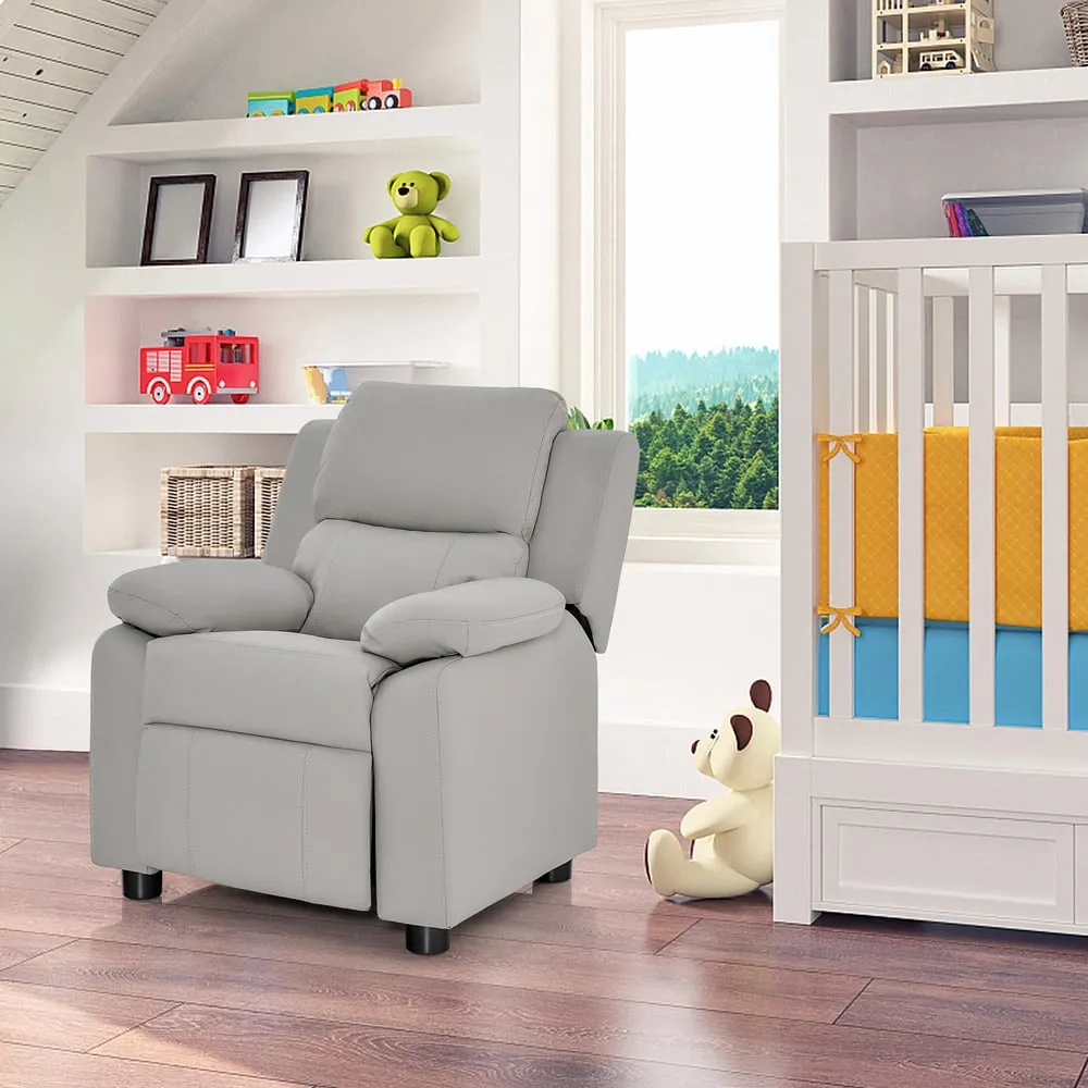 Kids Recliner Chair with Adjustable Backrest - Light Grey