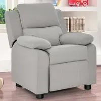 Kids Recliner Chair with Adjustable Backrest - Light Grey