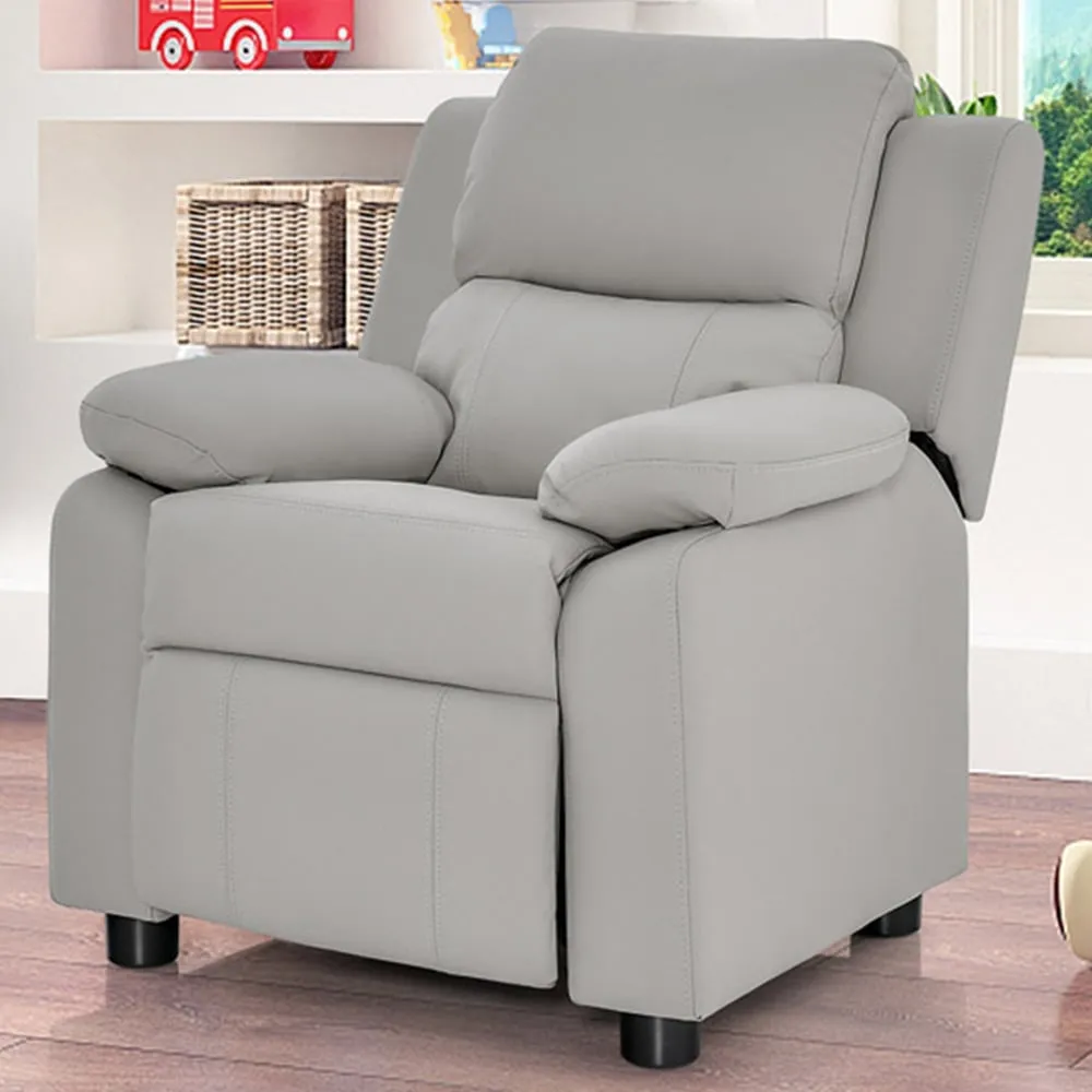 Kids Recliner Chair with Adjustable Backrest - Light Grey image