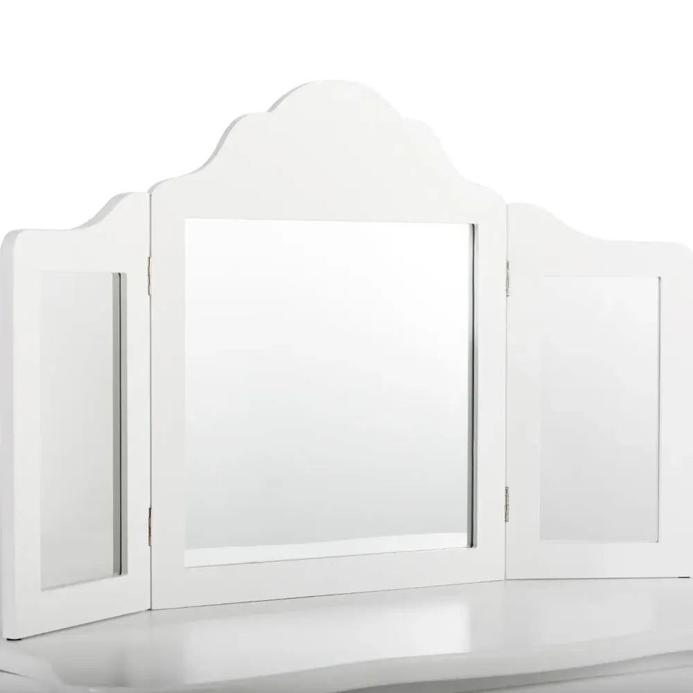 Kids Single Drawer Vanity Dressing Table Set - White