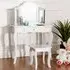 Kids Single Drawer Vanity Dressing Table Set - White