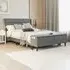 King Size Bed Frame with Ottoman Bench - Grey