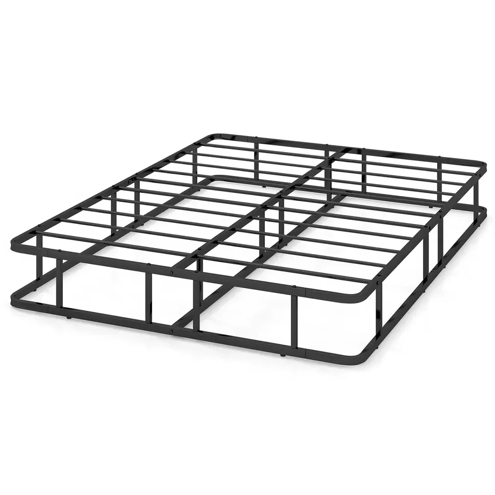 King Size Metal Bed Frame with Metal Slat Support - Black
