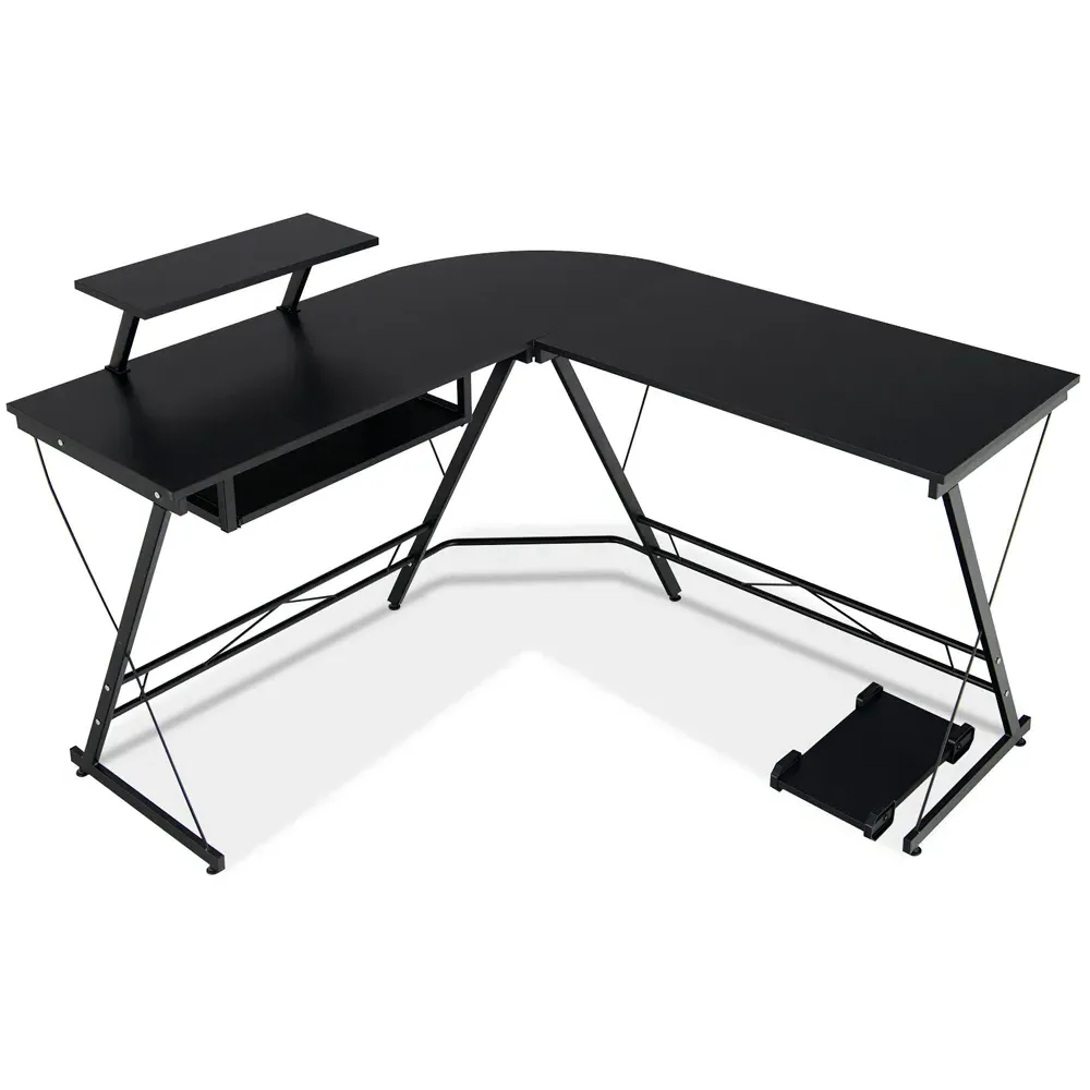 L-Shaped Computer Desk - Black