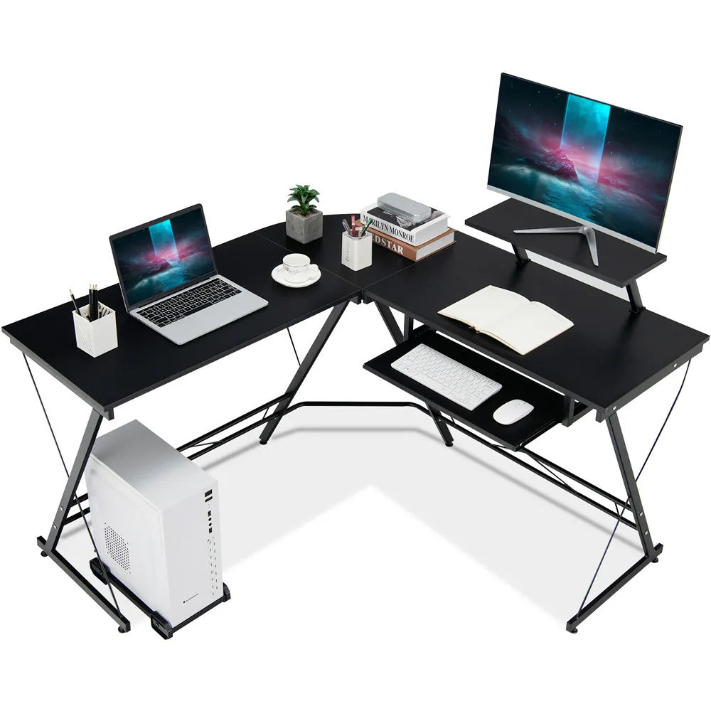 L-Shaped Computer Desk - Black