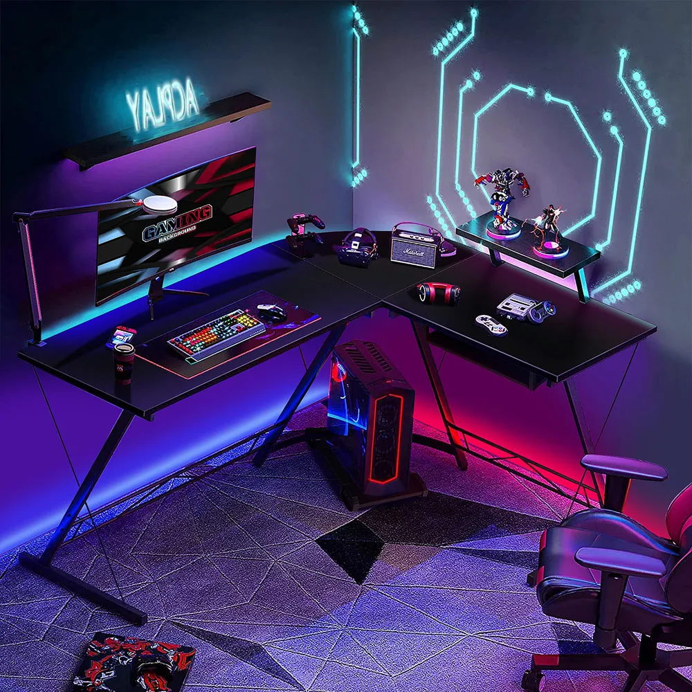 L-Shaped Computer Desk - Black