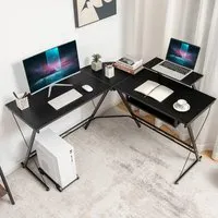 L-Shaped Computer Desk - Black