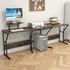L-Shaped Corner Computer Desk - Rustic Brown