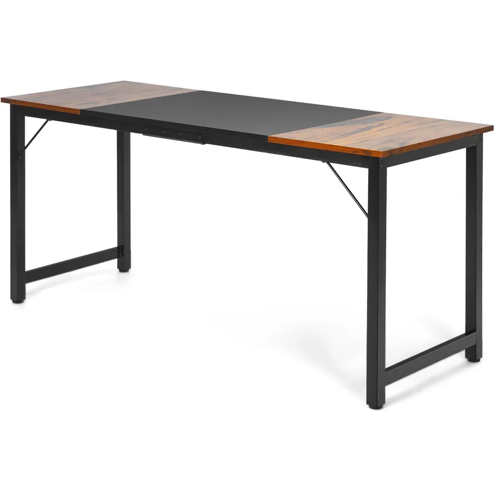 Large Computer Desk - Oak, Black