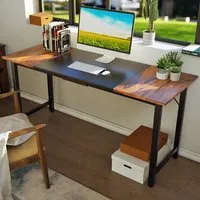 Large Computer Desk - Oak, Black